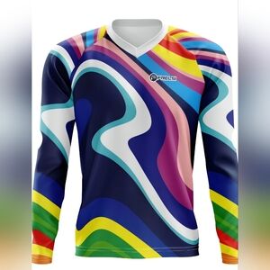 Fresli Rainbow Sprint long-sleeve Cylcling Jersey NEW Women's Sz S